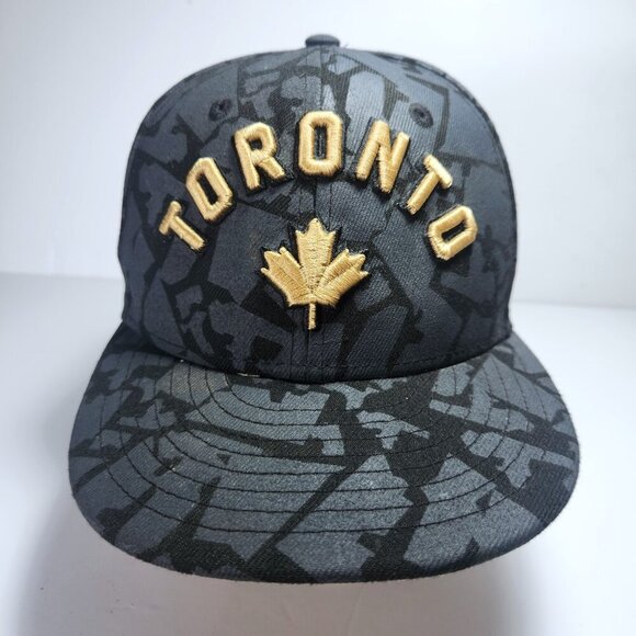 Toronto Raptors NBA Youth Hat Cap City Edition Charcoal Gold Embroidered Logos - Picture 1 of 11